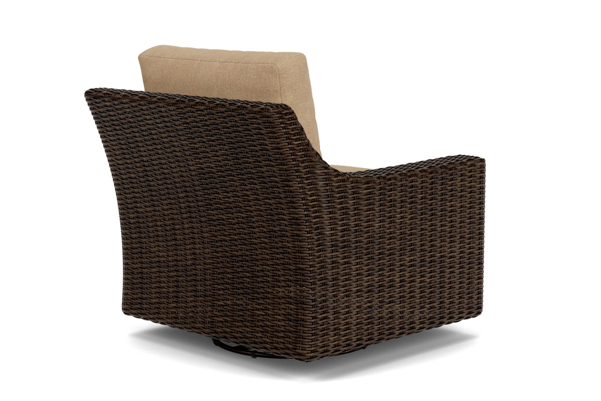 Lloyd Flanders Mesa Swivel Glider Lounge Chair with Hayden Sand fabric, view 6