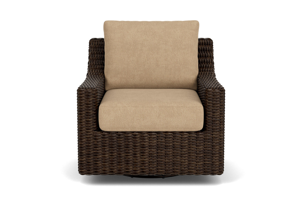 Lloyd Flanders Mesa Swivel Glider Lounge Chair with Hayden Sand fabric