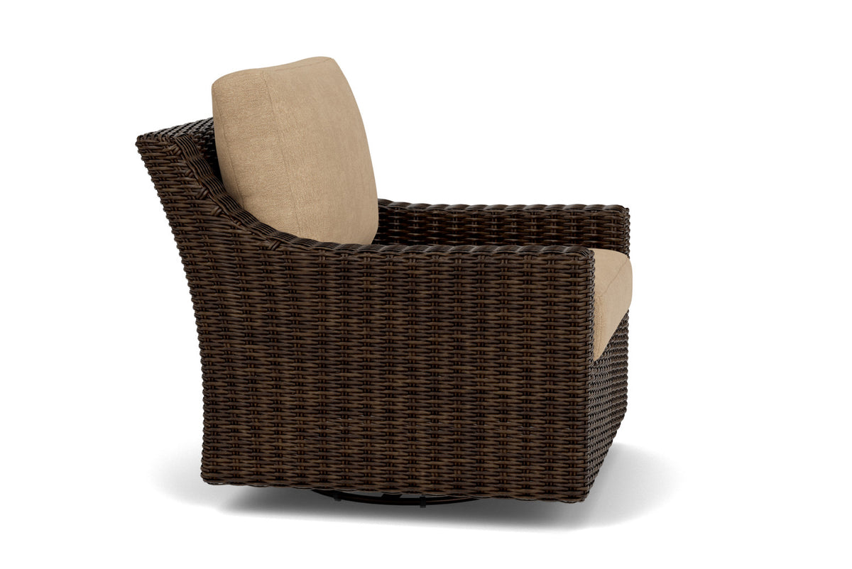 Lloyd Flanders Mesa Swivel Glider Lounge Chair with Hayden Sand fabric, view 4