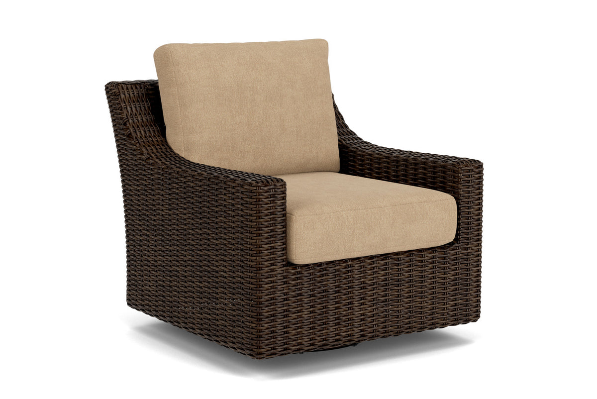 Lloyd Flanders Mesa Swivel Glider Lounge Chair with Hayden Sand fabric, view 2