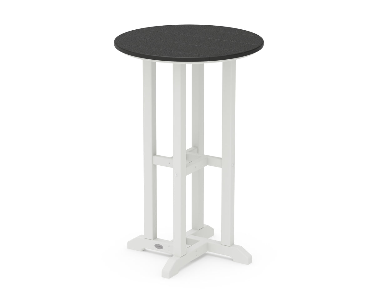 POLYWOOD Contempo 24" Round Counter Table in White / Black