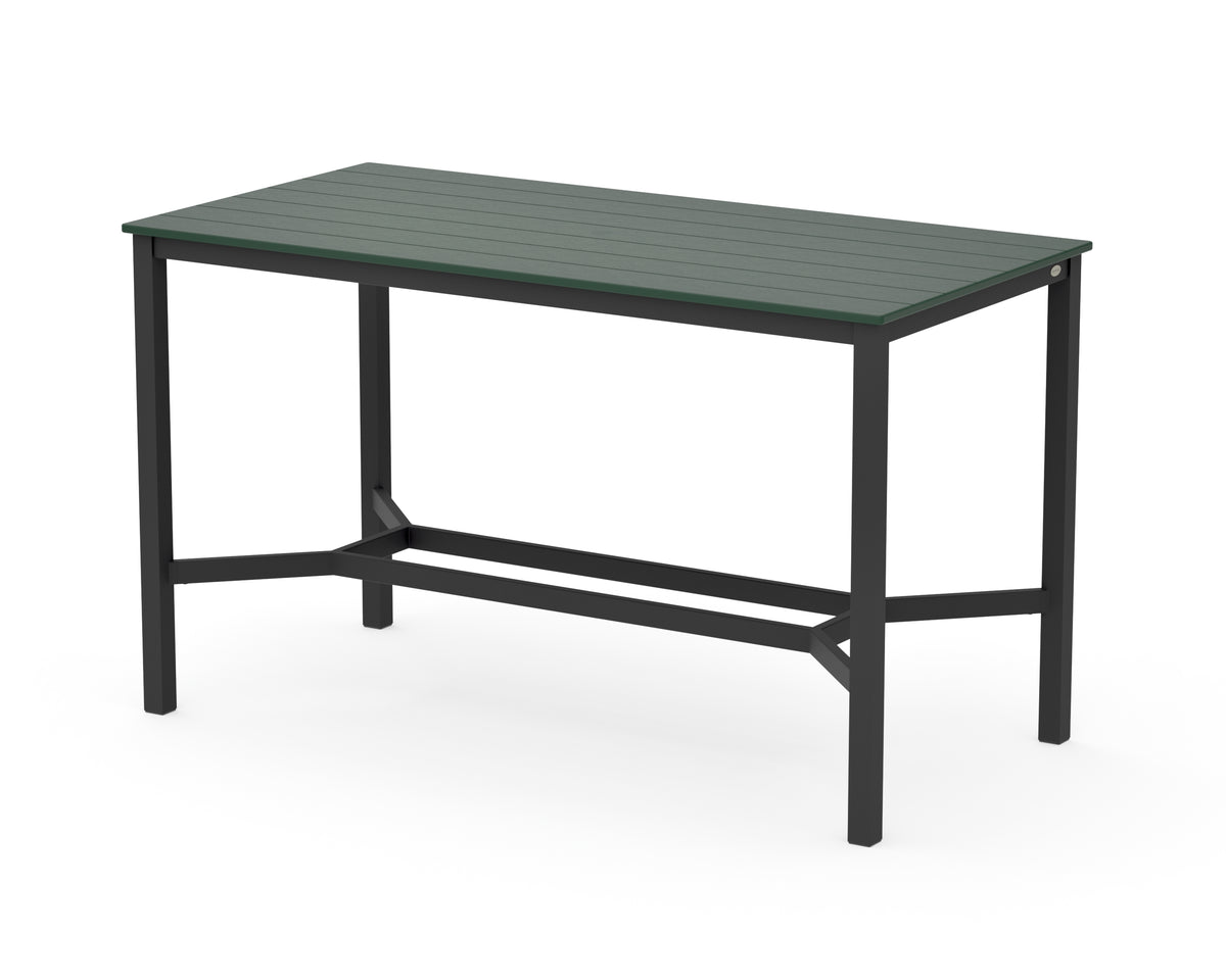 POLYWOOD Main Street 36 x 72 Bar Table in Black / Green