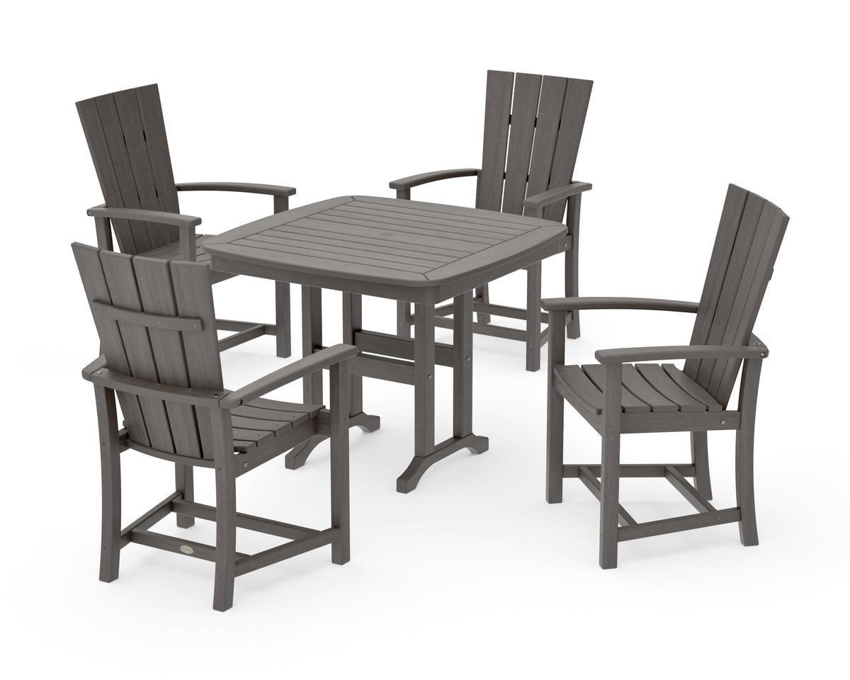 POLYWOOD Quattro 5-Piece Dining Set in Driftwood