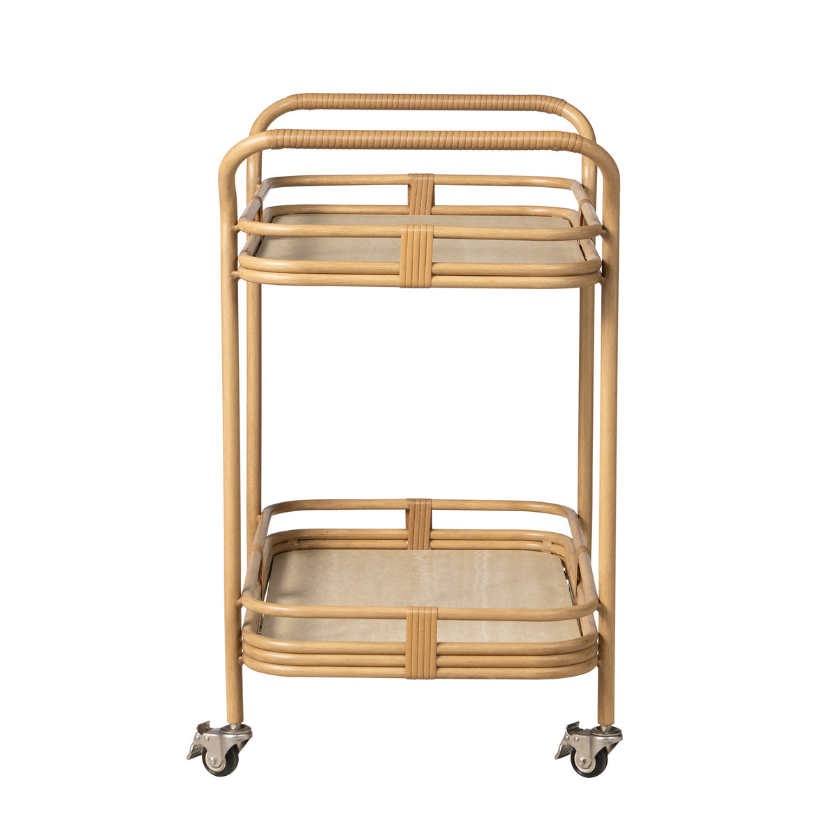 Lloyd Flanders Riviera Bar Cart with Travertine Top, lifestyle photo 3