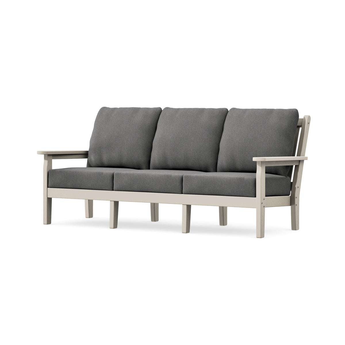 POLYWOOD Chippendale Deep Seating Sofa in Sand / Ash Charcoal