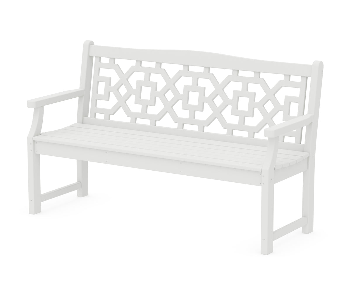 POLYWOOD Chinoiserie 60" Garden Bench in White