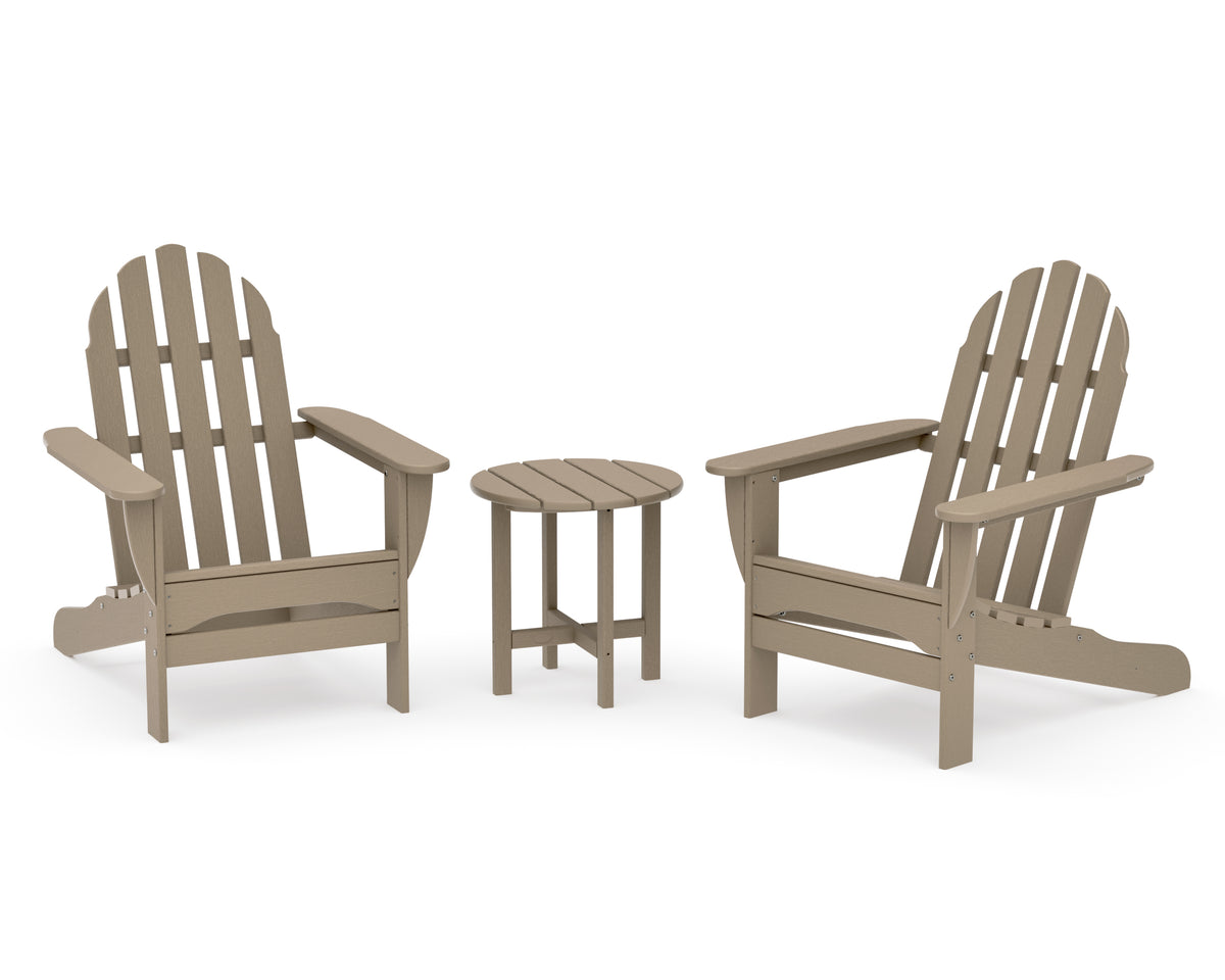 POLYWOOD Classic Adirondack 3-Piece Set in Vintage Sahara