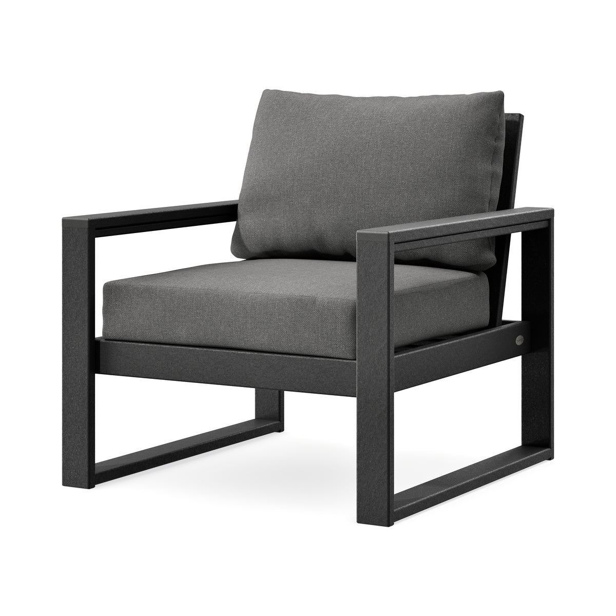 POLYWOOD EDGE Club Chair in Black / Ash Charcoal