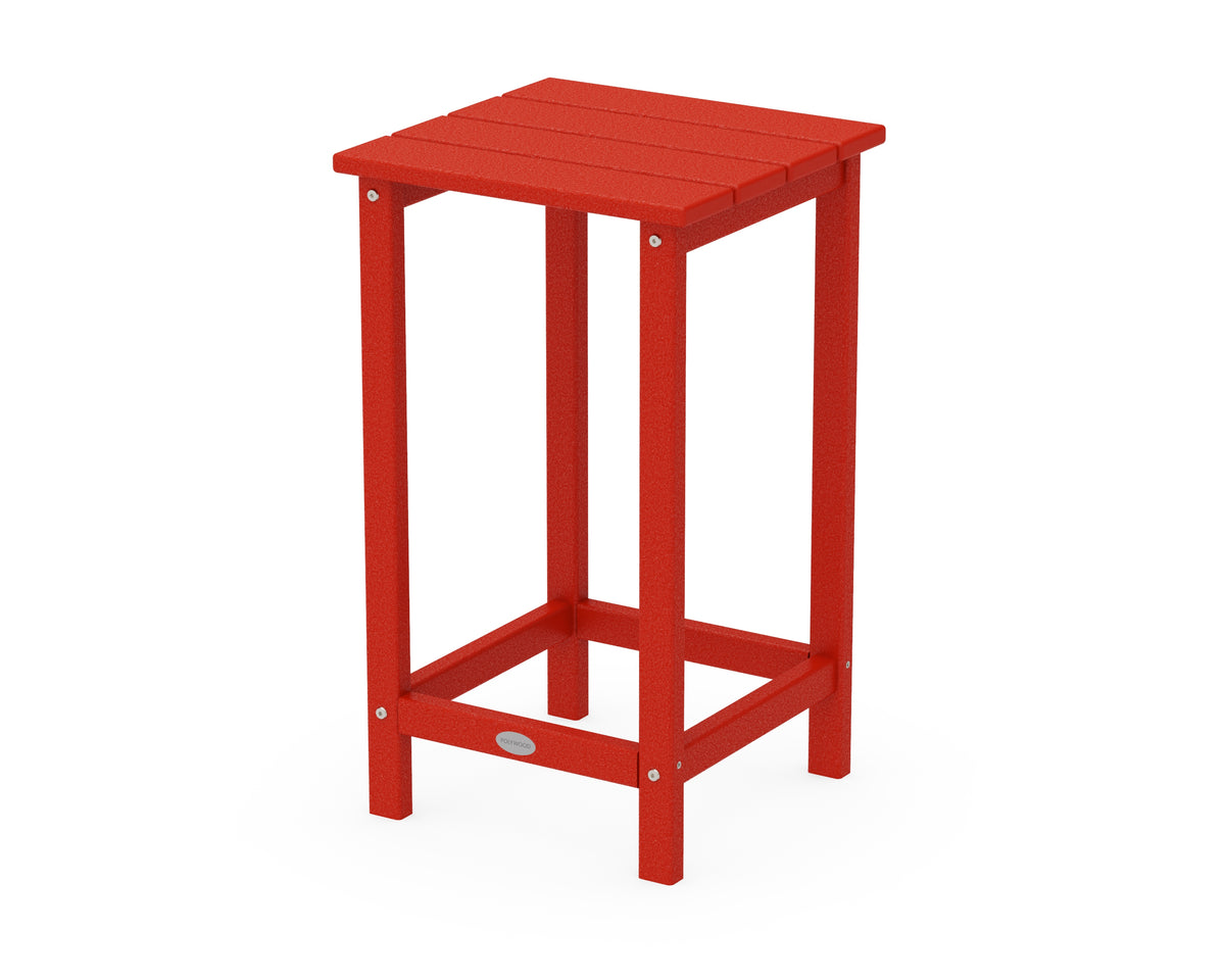 POLYWOOD Long Island 26" Counter Side Table in Sunset Red