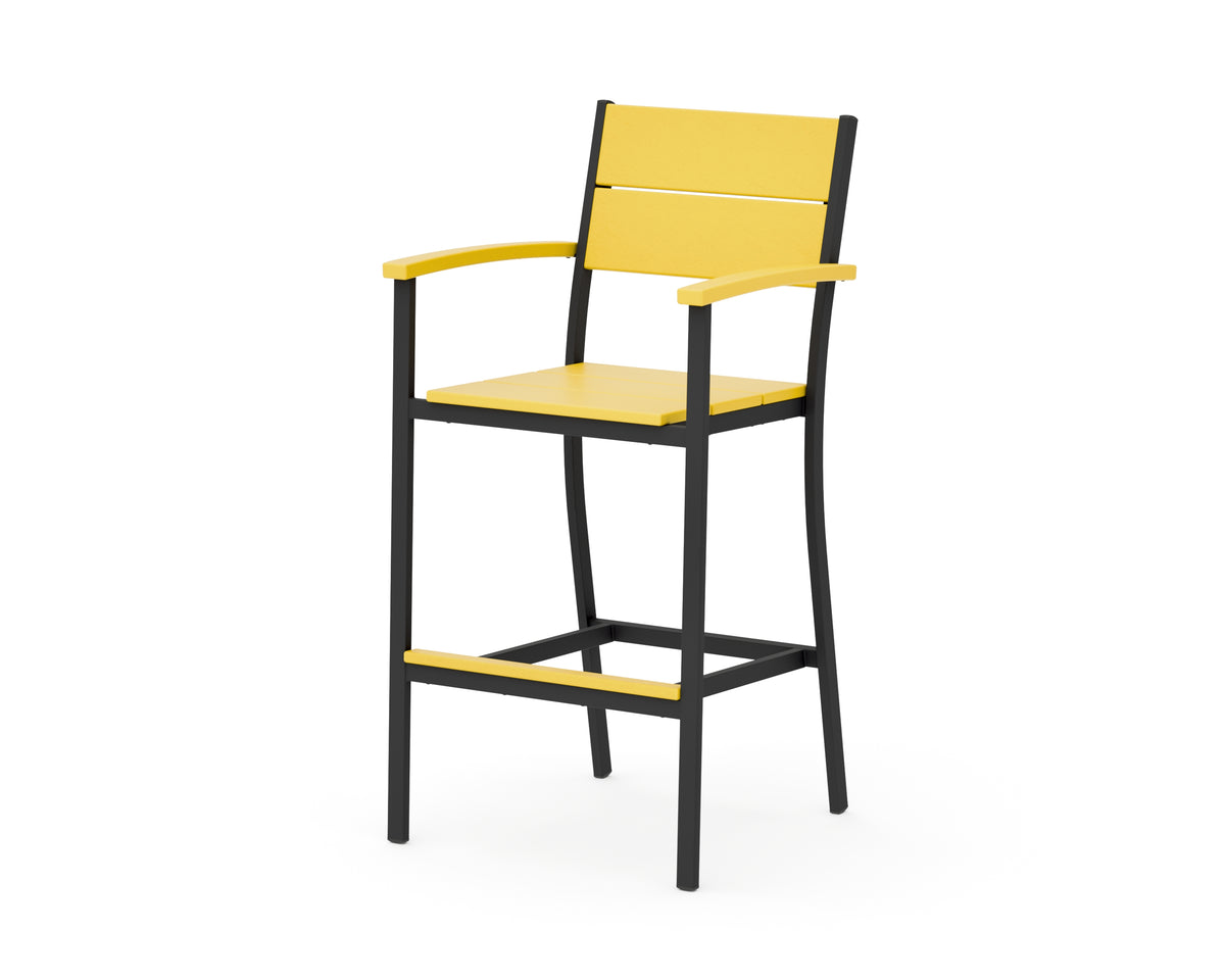 POLYWOOD Main Street Bar Arm Chair in Black / Lemon