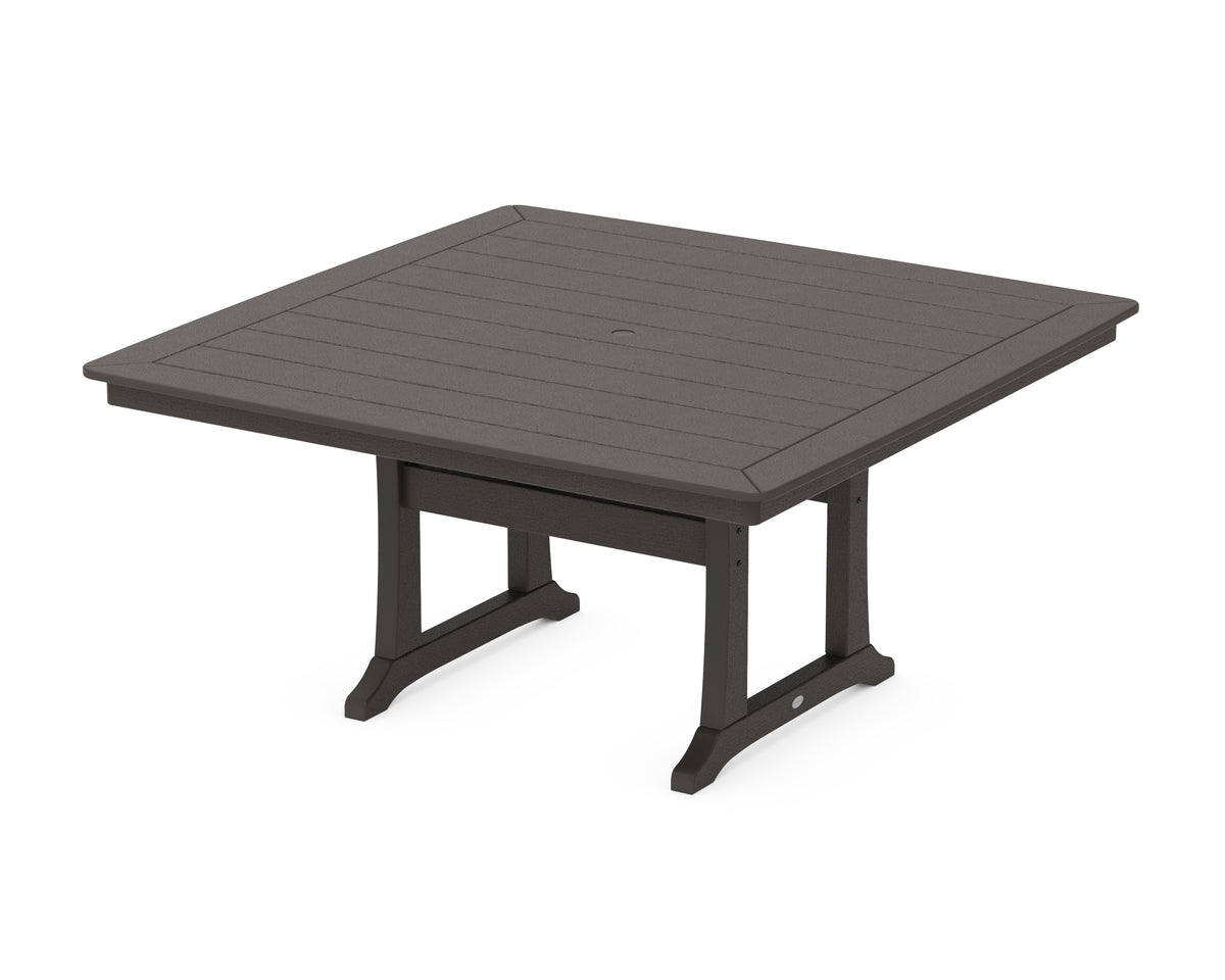 POLYWOOD Nautical Trestle 59" Dining Table in Vintage Coffee