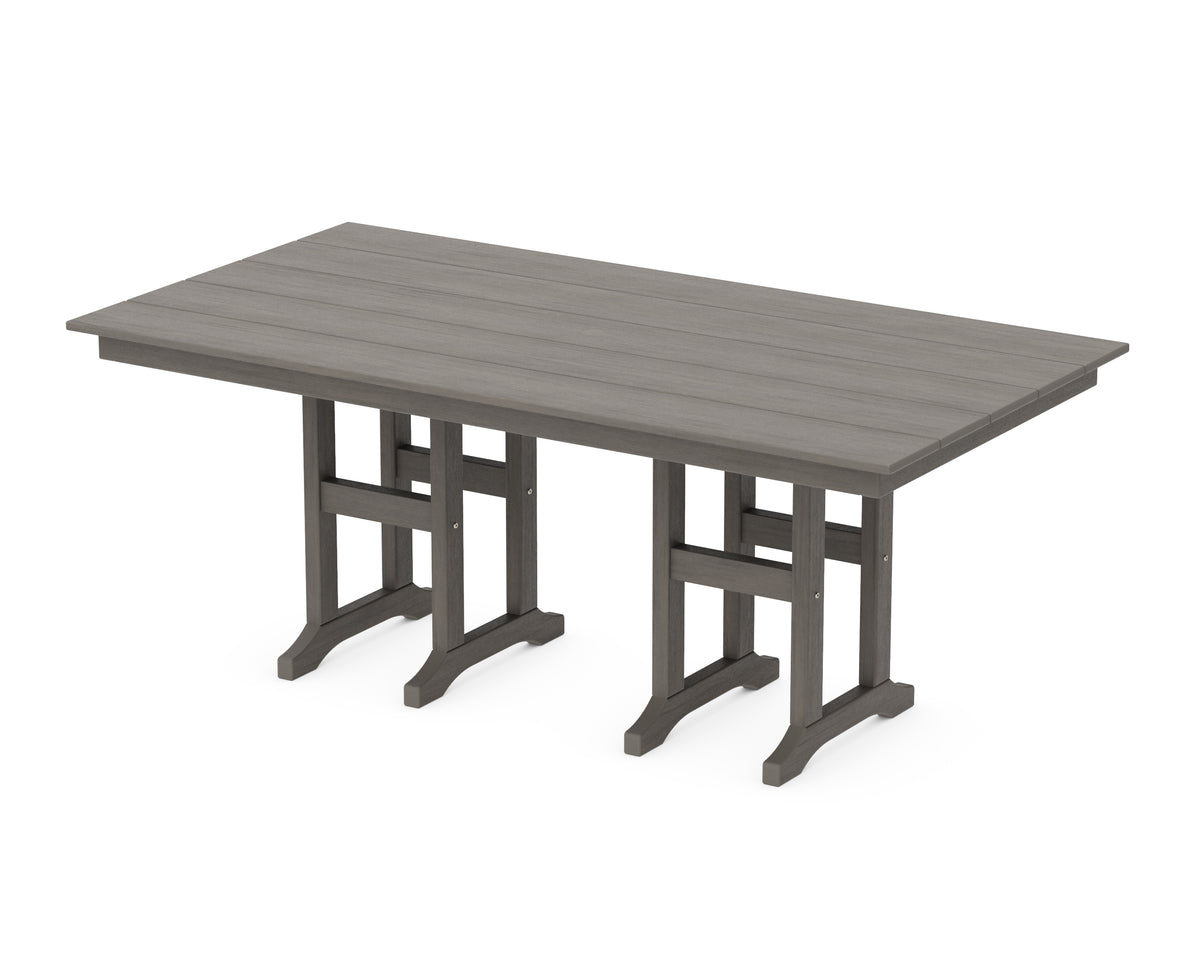 POLYWOOD Farmhouse 37" x 72" Dining Table in Driftwood