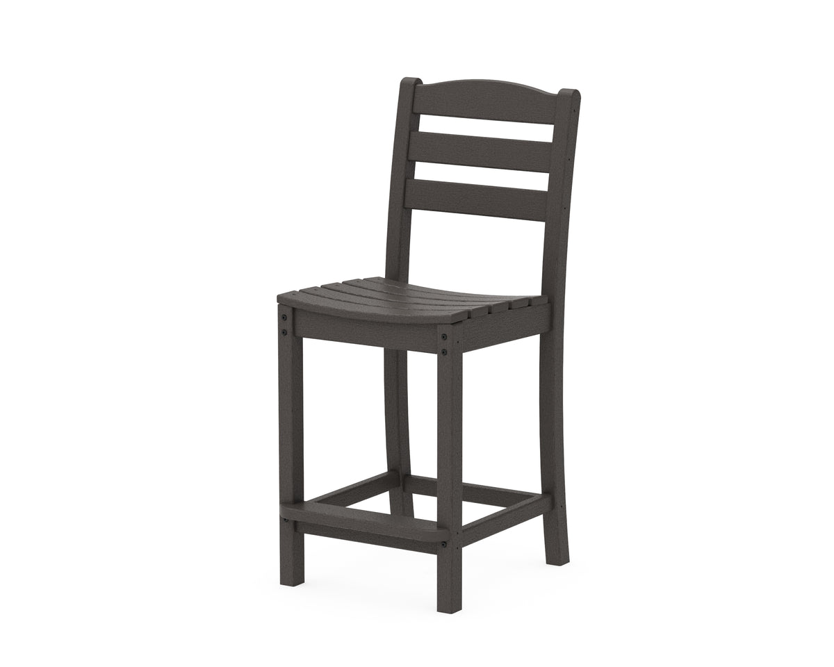 POLYWOOD La Casa Café Counter Side Chair in Vintage Coffee