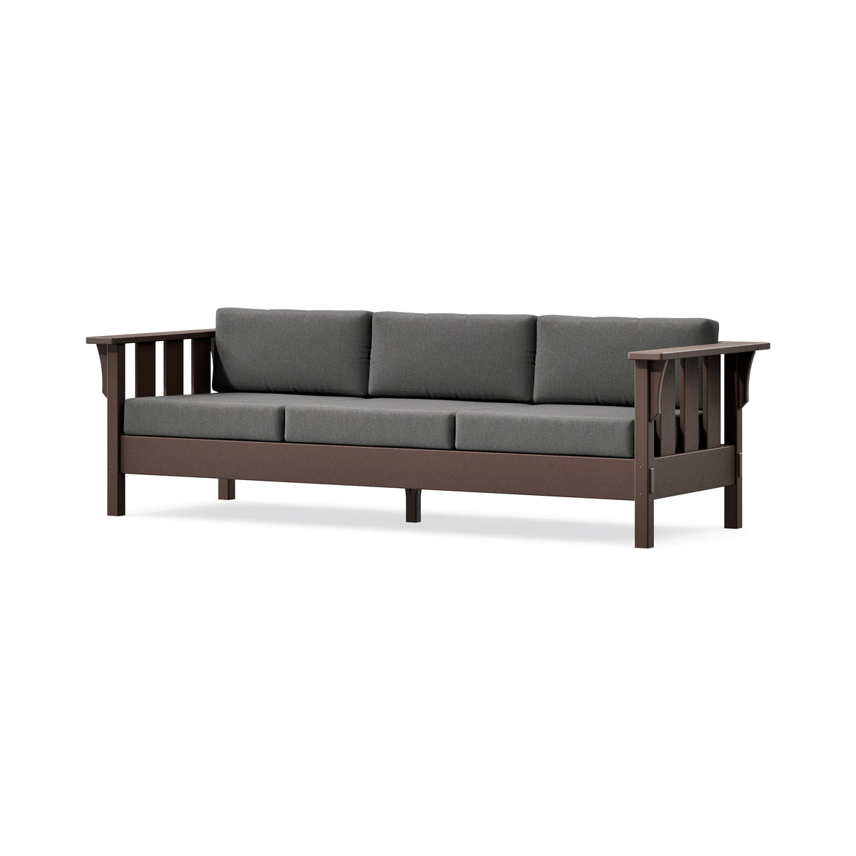 POLYWOOD Acadia Deep Seating Sofa in Mahogany / Ash Charcoal
