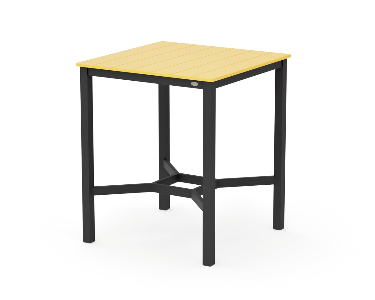 POLYWOOD Main Street 36 x 36 Bar Table in Black / Lemon