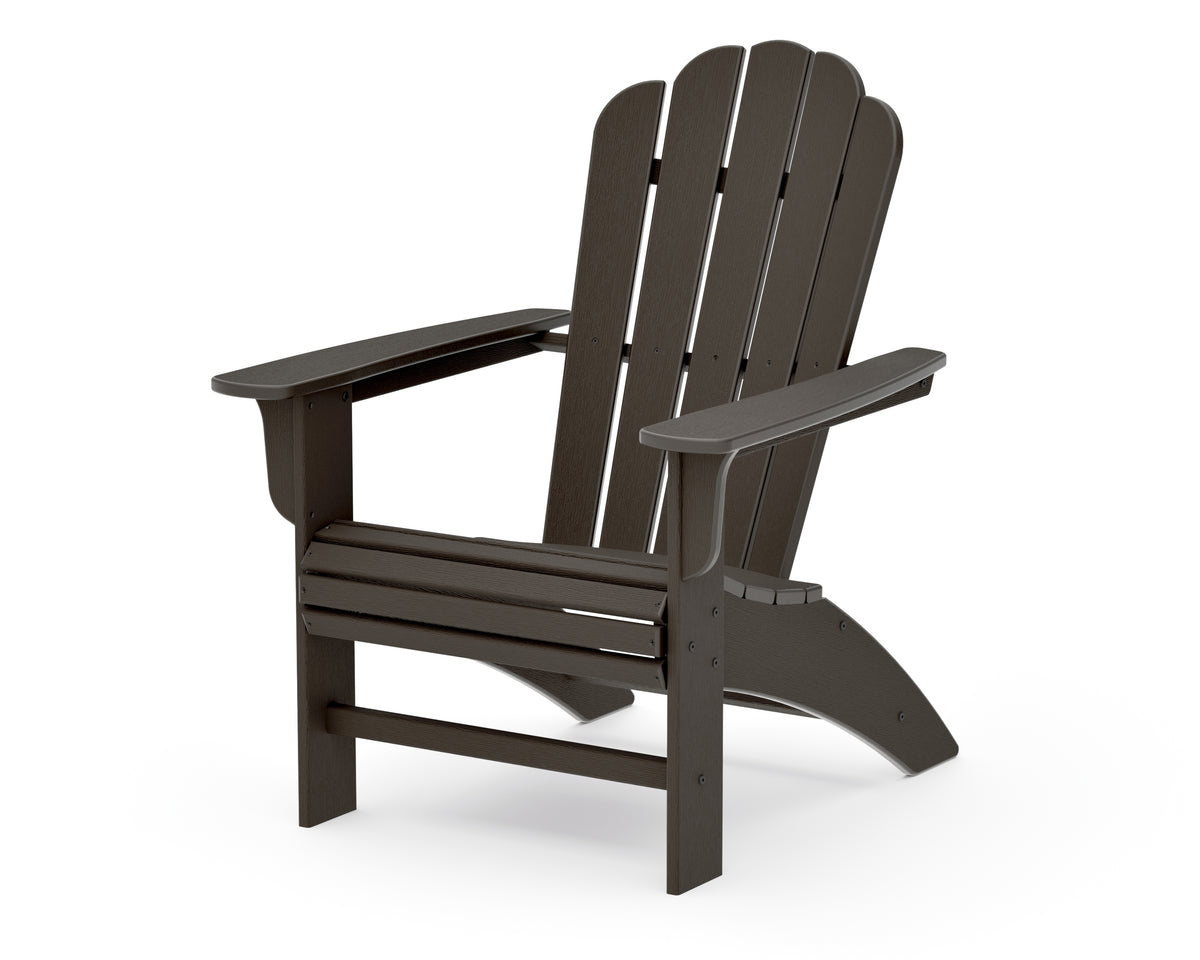 POLYWOOD Cottage Curveback Adirondack Chair in Vintage Coffee
