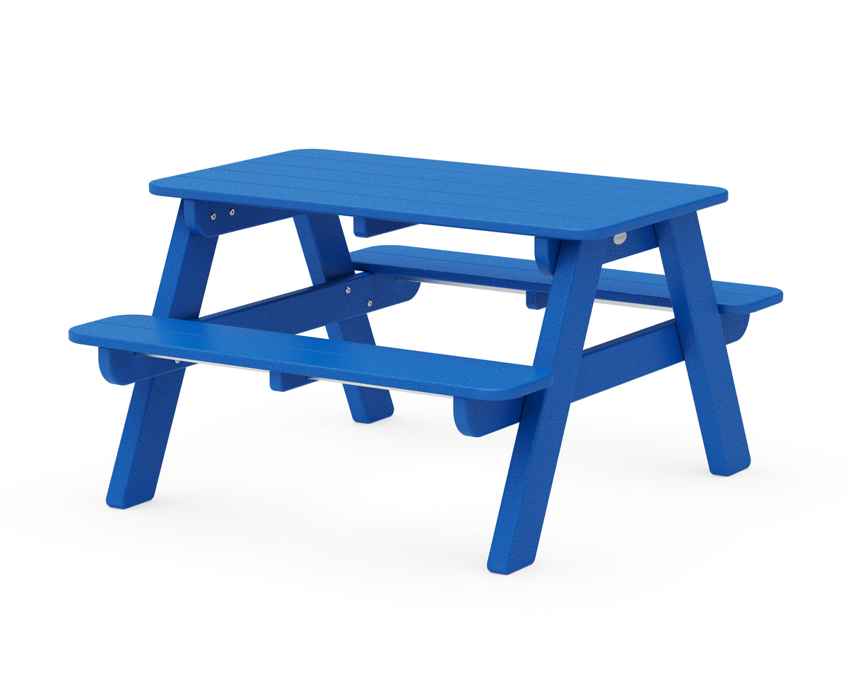 POLYWOOD Kids Outdoor Picnic Table in Pacific Blue