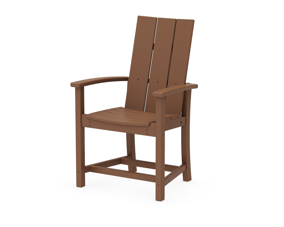 POLYWOOD Modern Adirondack Dining Chair in Teak