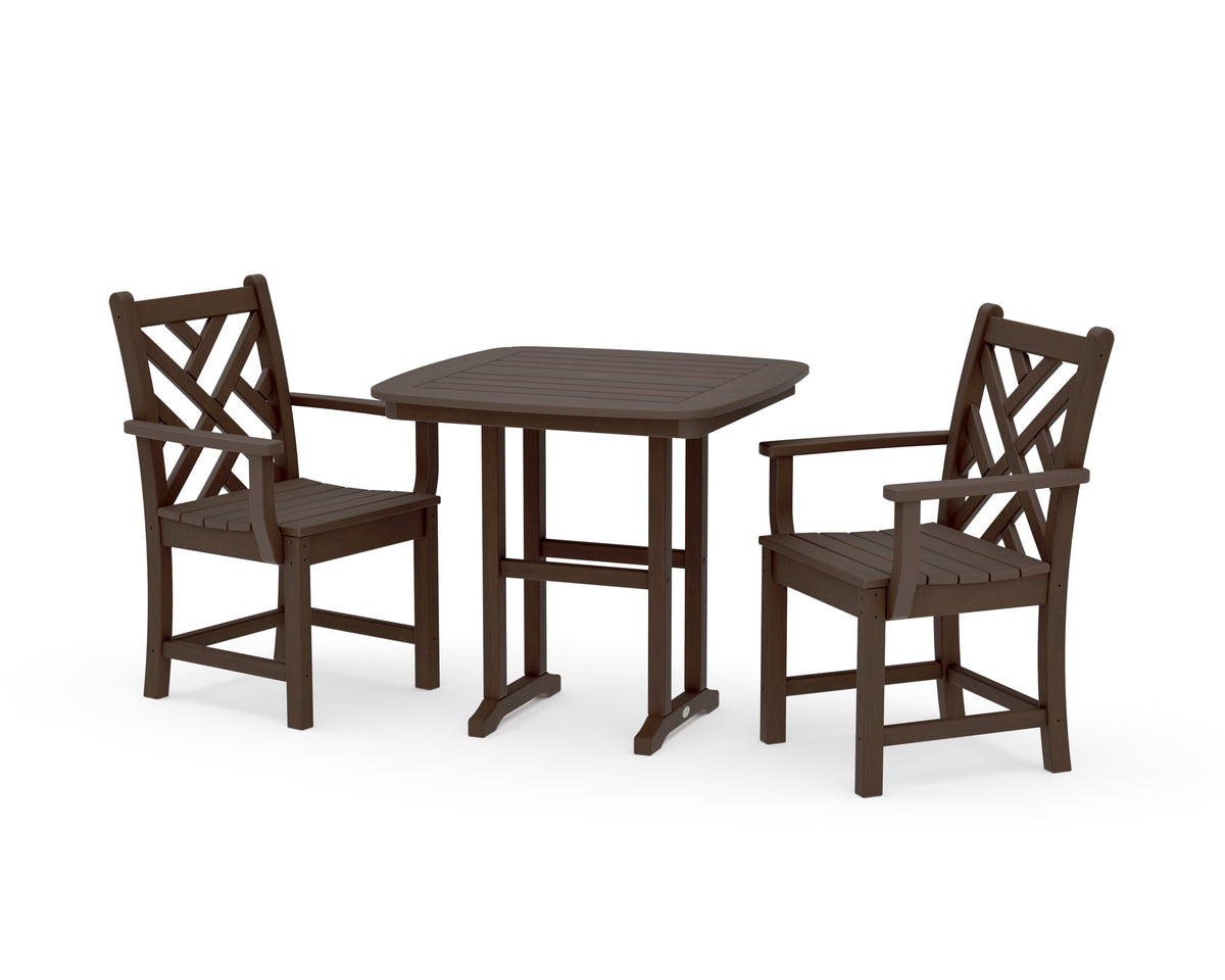 POLYWOOD Chippendale 3-Piece Dining Set in Kona