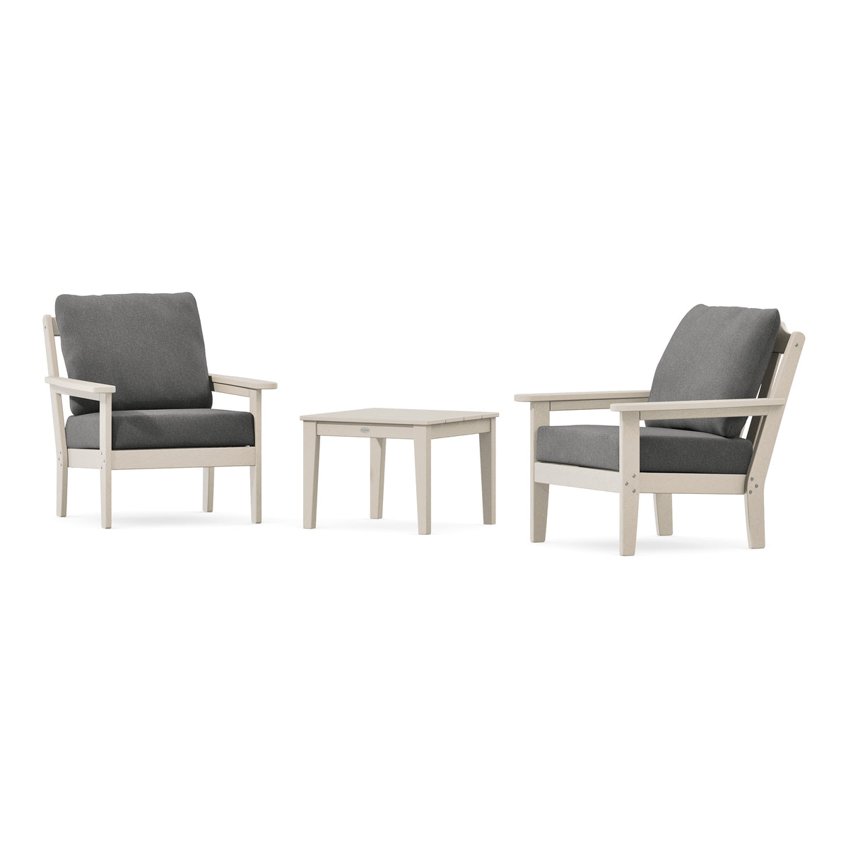 POLYWOOD Country Living Cottage 3-Piece Deep Seating Set in Sand