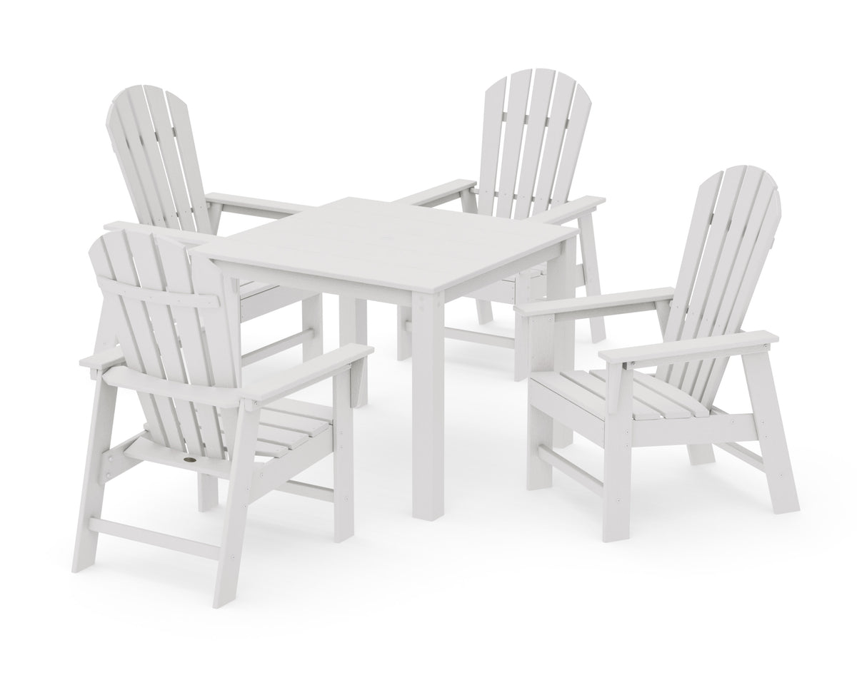 POLYWOOD South Beach Coast 5-Piece Parsons Dining Set in Vintage White