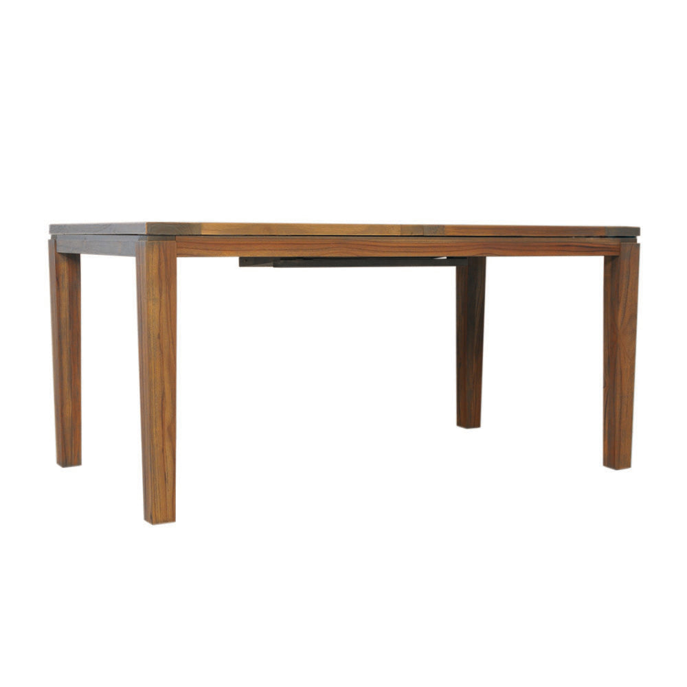Lloyd Flanders Teak 63-84" Butterfly Leaf Umbrella Dining Table, lifestyle photo 2