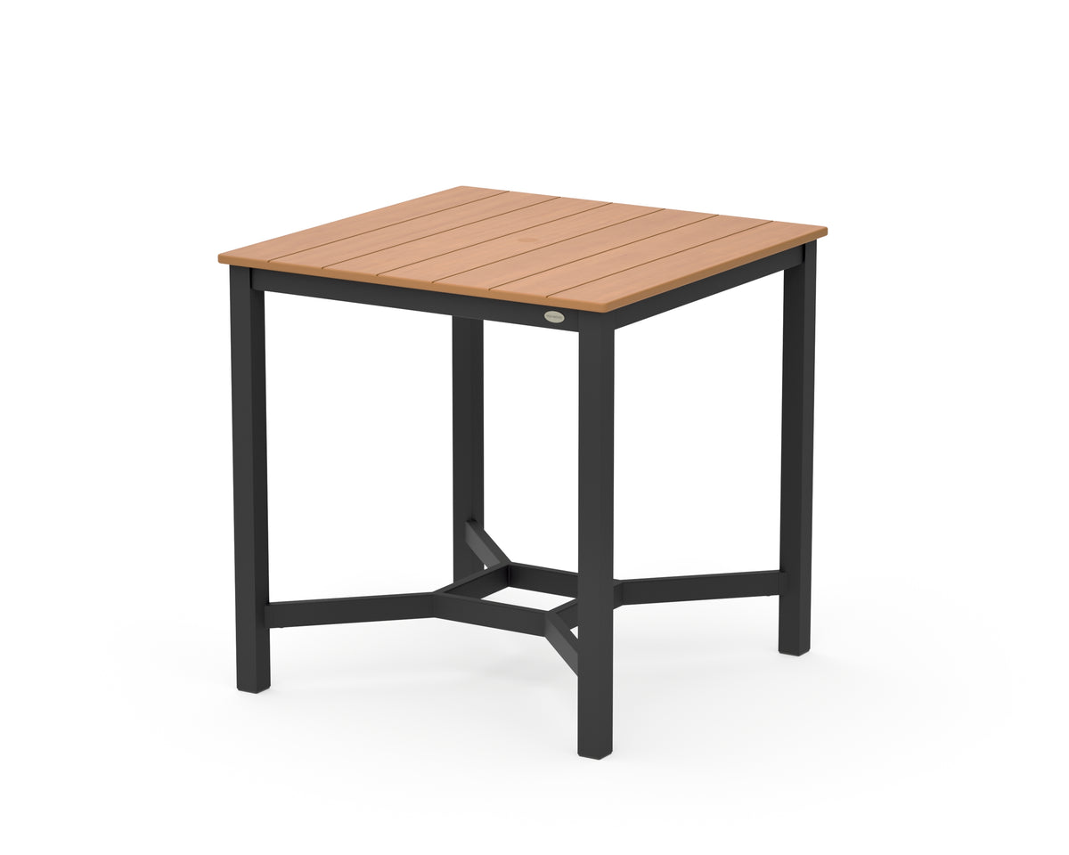 POLYWOOD Main Street 36 x 36 Counter Table in Black / Natural