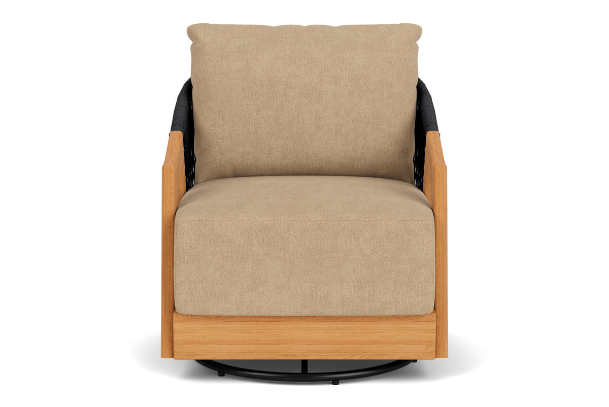 Lloyd Flanders Alpine Swivel Lounge Chair with Hayden Sand fabric