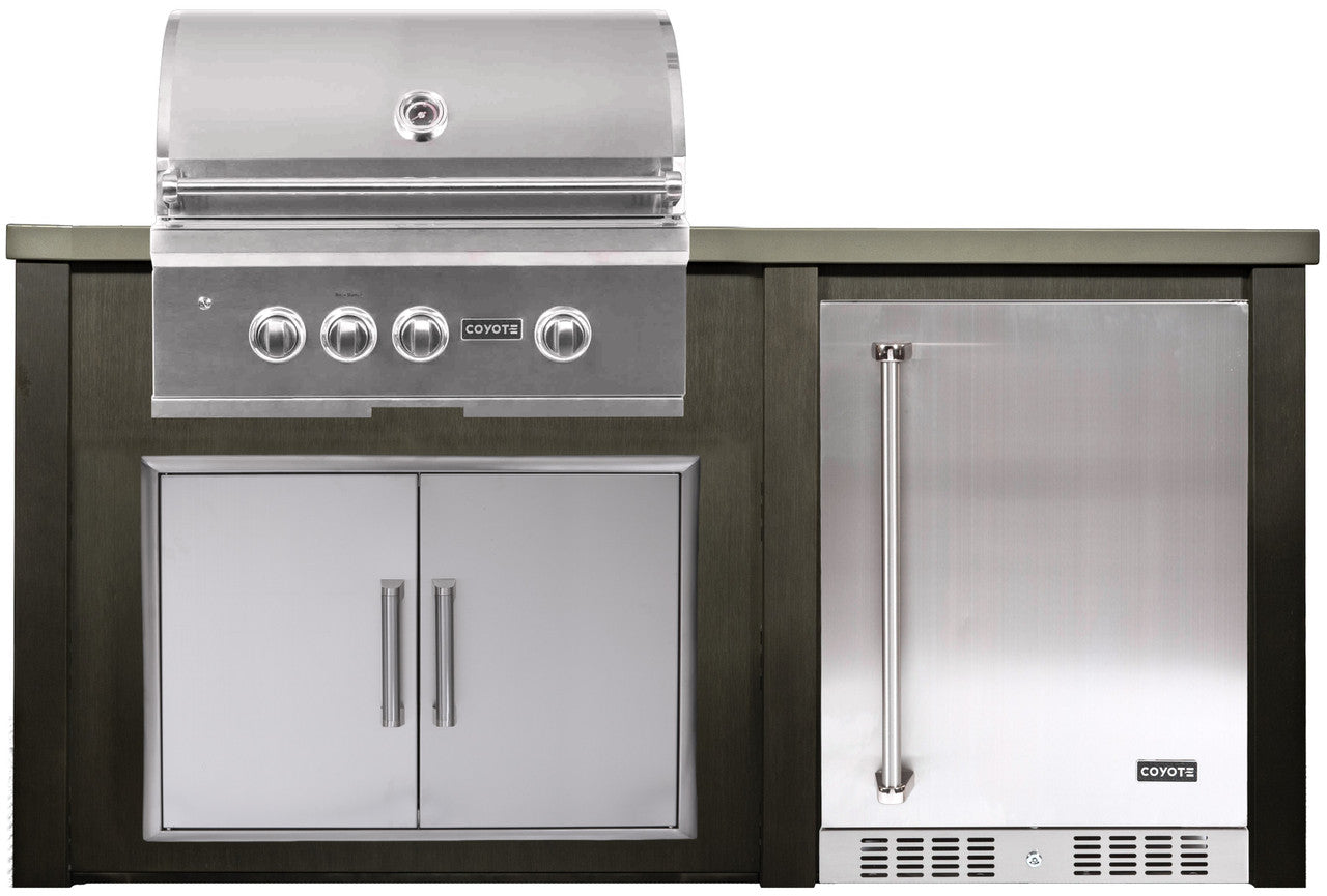 HAVEN 6 Ft Outdoor Kitchen Island w/ 24" Refrigerator