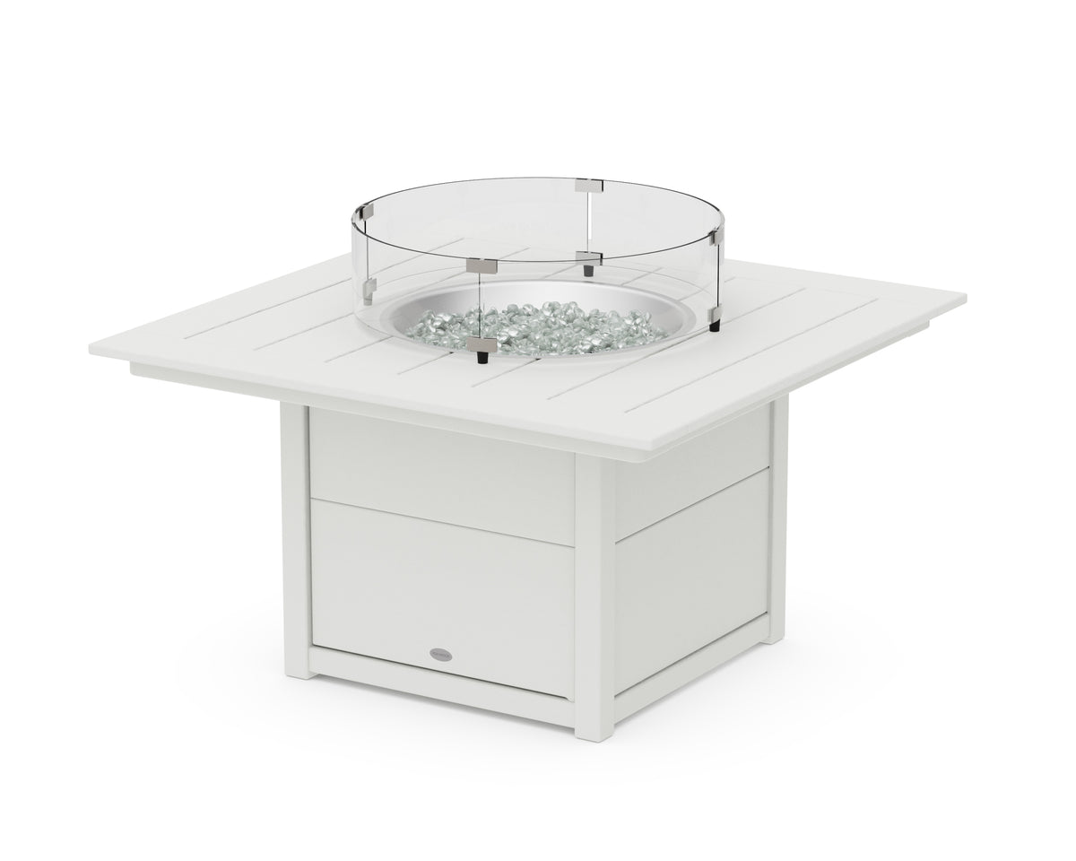 POLYWOOD Square 42" Fire Pit Table in Vintage White