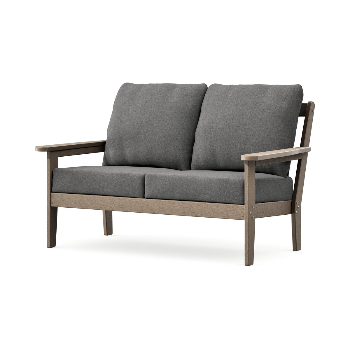 POLYWOOD Cottage Deep Seating Loveseat in Vintage Sahara / Ash Charcoal