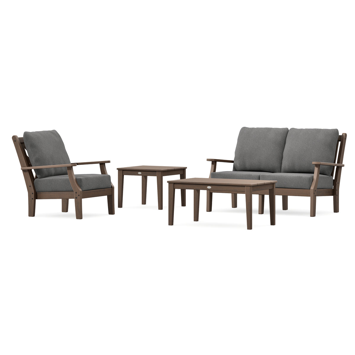 POLYWOOD Country Living Wovendale 4-Piece Deep Seating Set in Kona