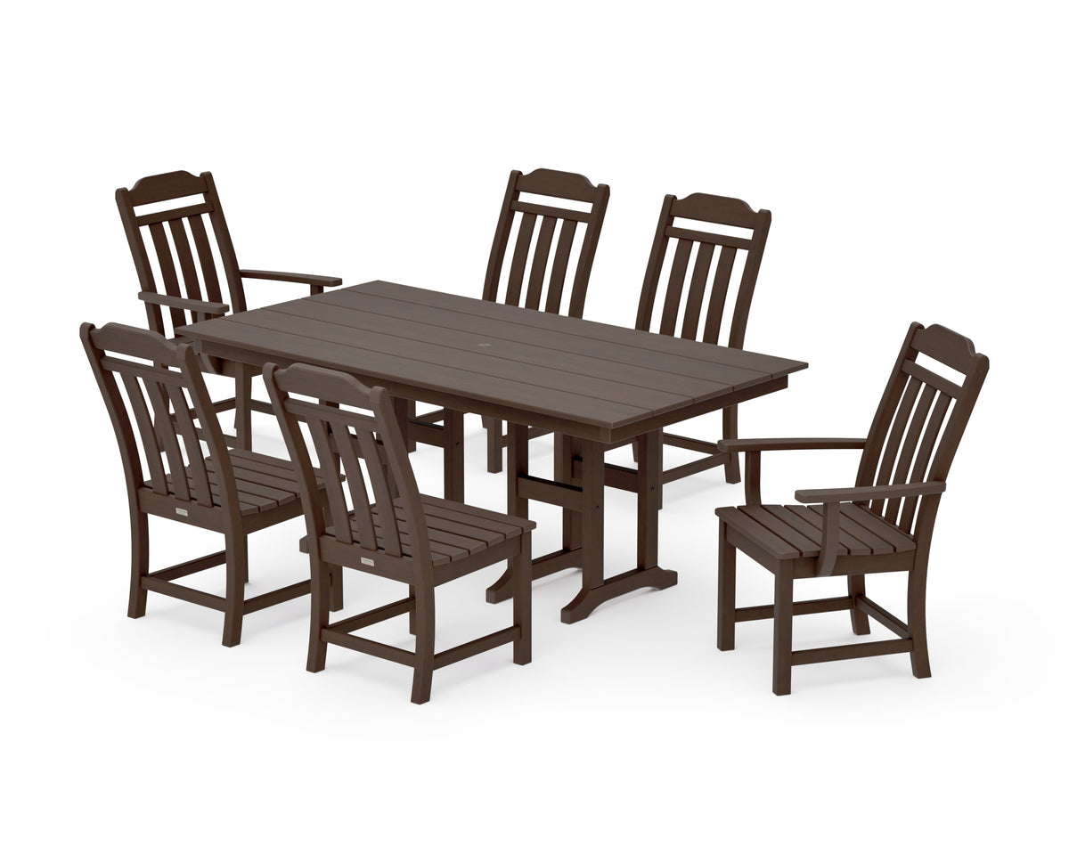 POLYWOOD Cottage 7-Piece Farmhouse Dining Set in Kona