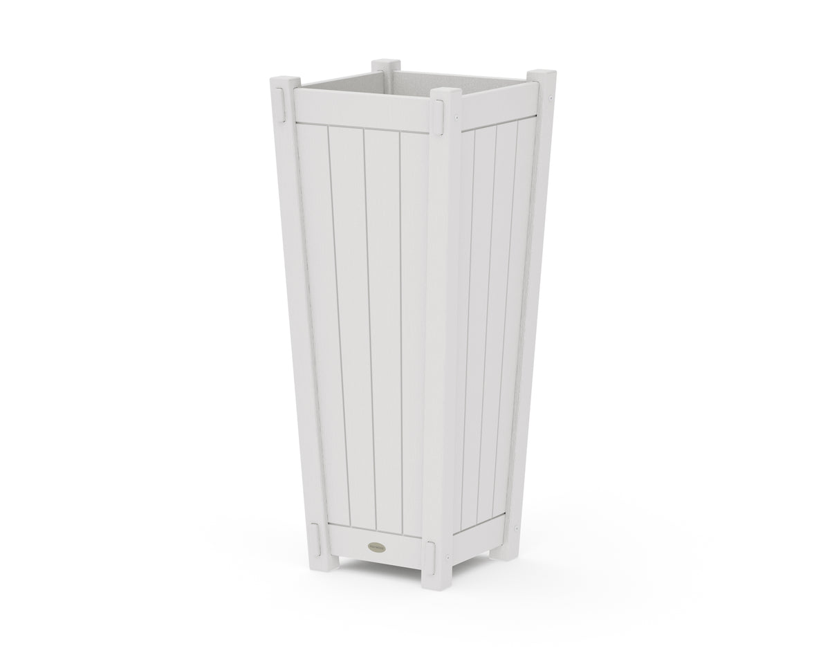POLYWOOD Vineyard Tapered Square Tall Planter Box in Vintage White