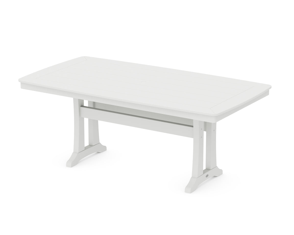 POLYWOOD Nautical Trestle 38" x 73" Dining Table in White
