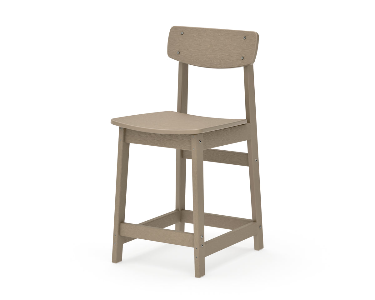 POLYWOOD Modern Studio Urban Counter Chair in Vintage Sahara