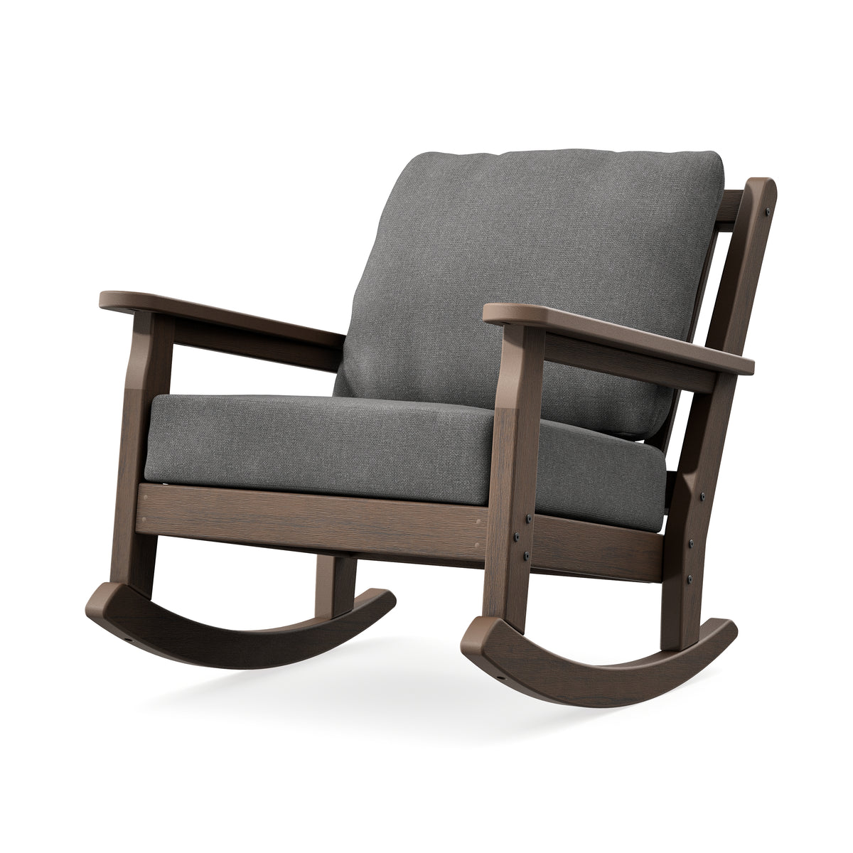 POLYWOOD Chippendale Deep Seating Rocking Chair in Kona / Ash Charcoal