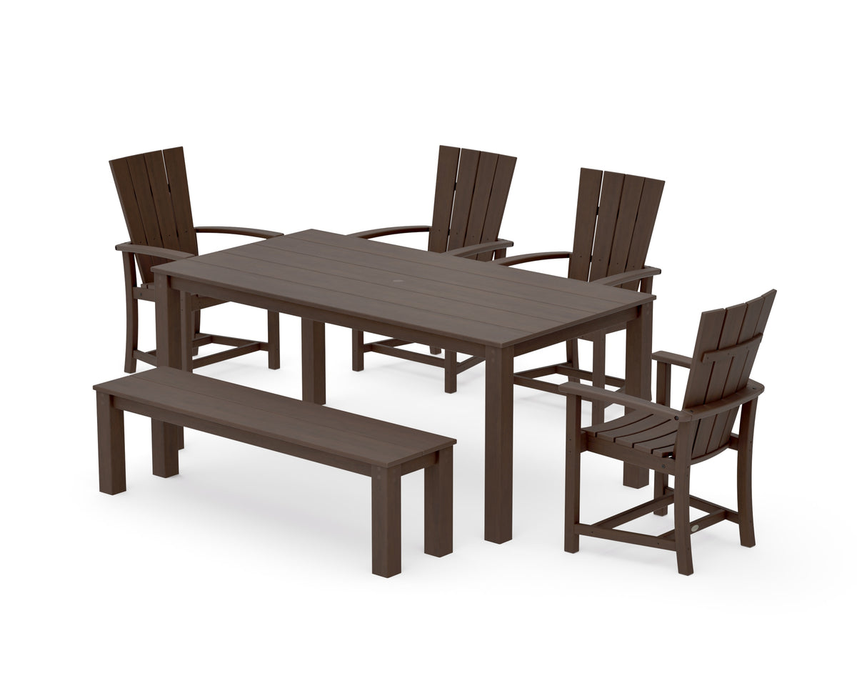 POLYWOOD Quattro 6-Piece Parsons Dining Set with Bench in Kona