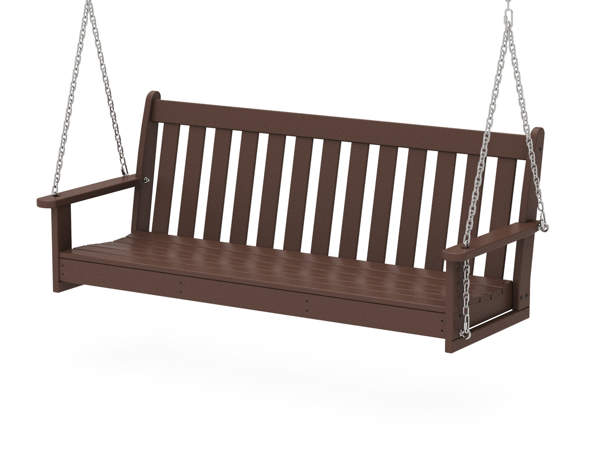 POLYWOOD Vineyard 60" Porch Swing in Mahogany