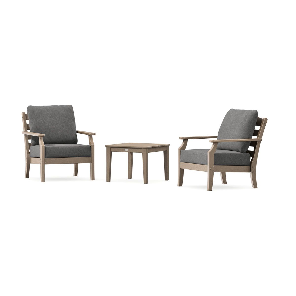 POLYWOOD Savannah 3-Piece Deep Seating Set in Vintage Sahara