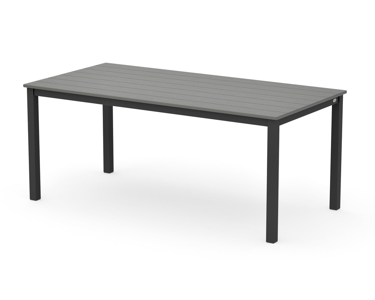 POLYWOOD Main Street 36" x 72" Dining Table in Black / Slate Grey