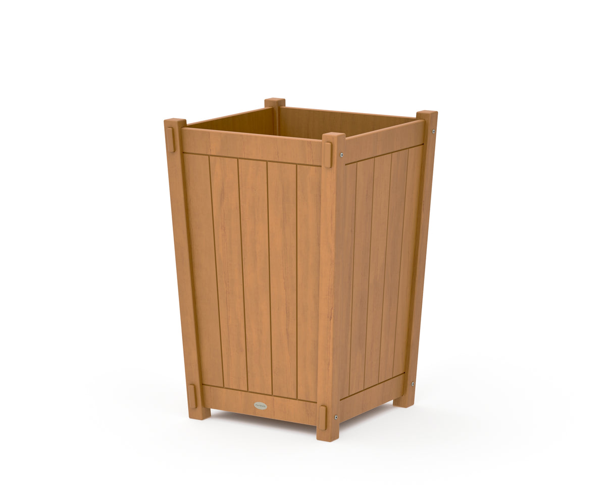 POLYWOOD Vineyard Large Tapered Square Planter Box in Natural