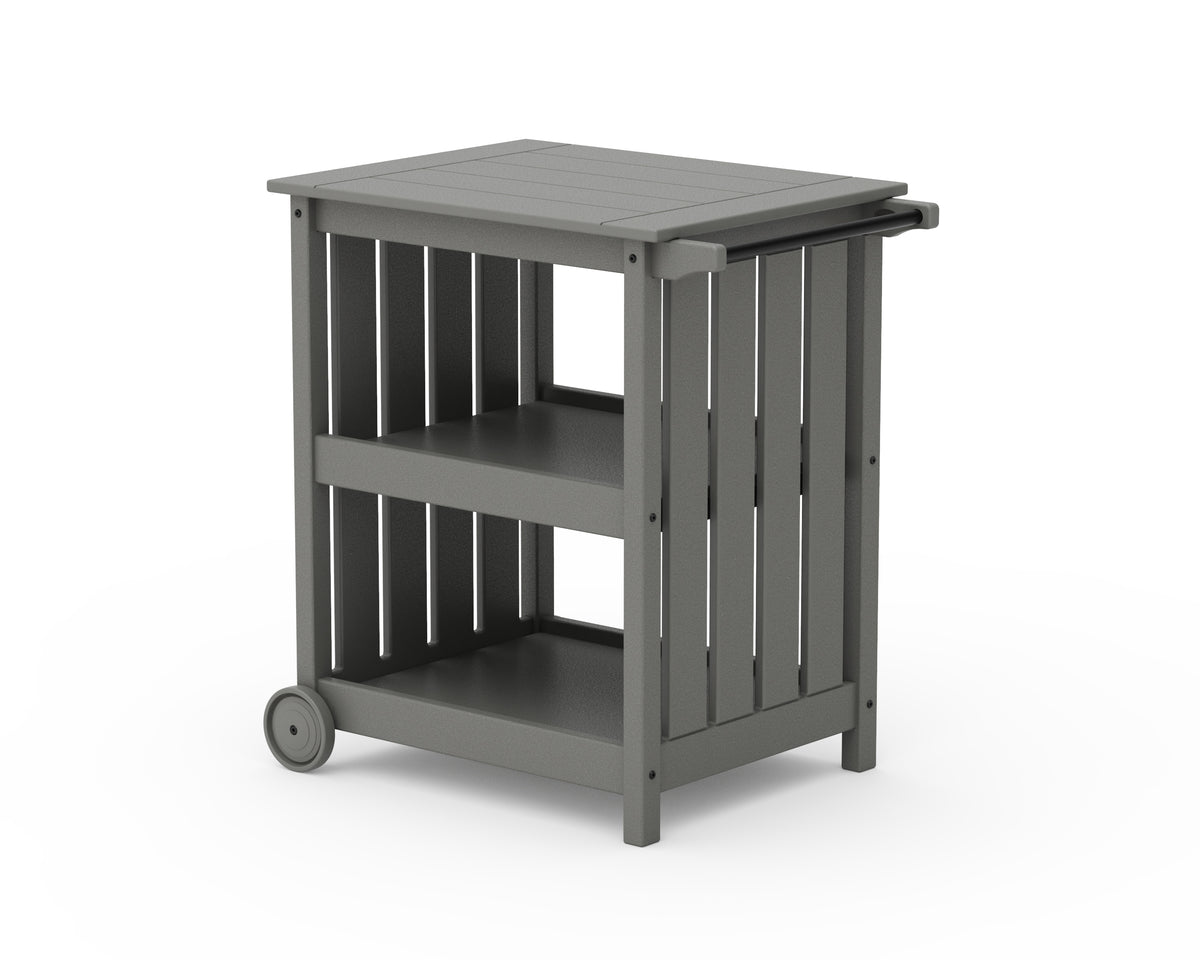 POLYWOOD Vineyard Bar Cart in Slate Grey