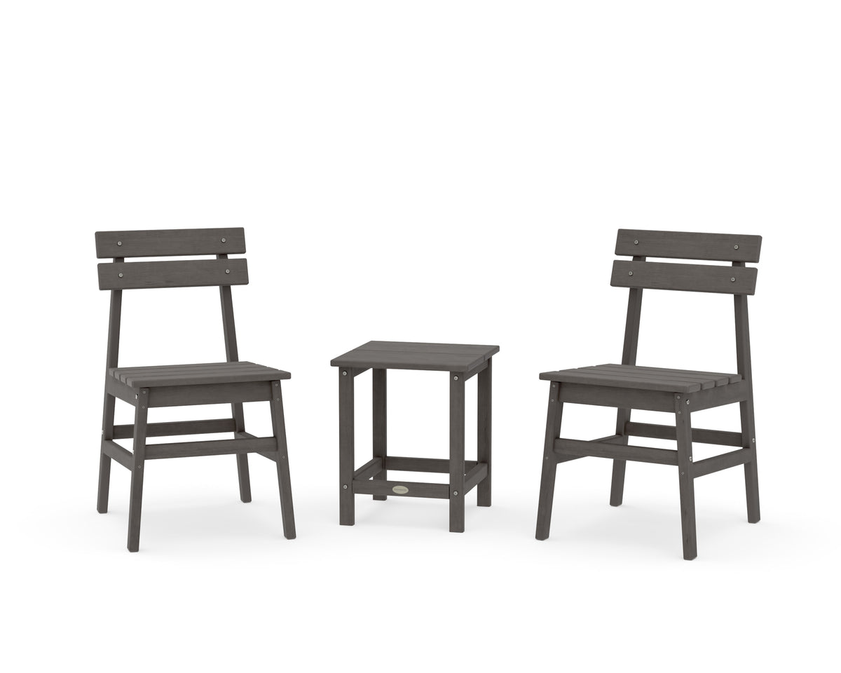 POLYWOOD Modern Studio Plaza Chair 3-Piece Seating Set in Driftwood