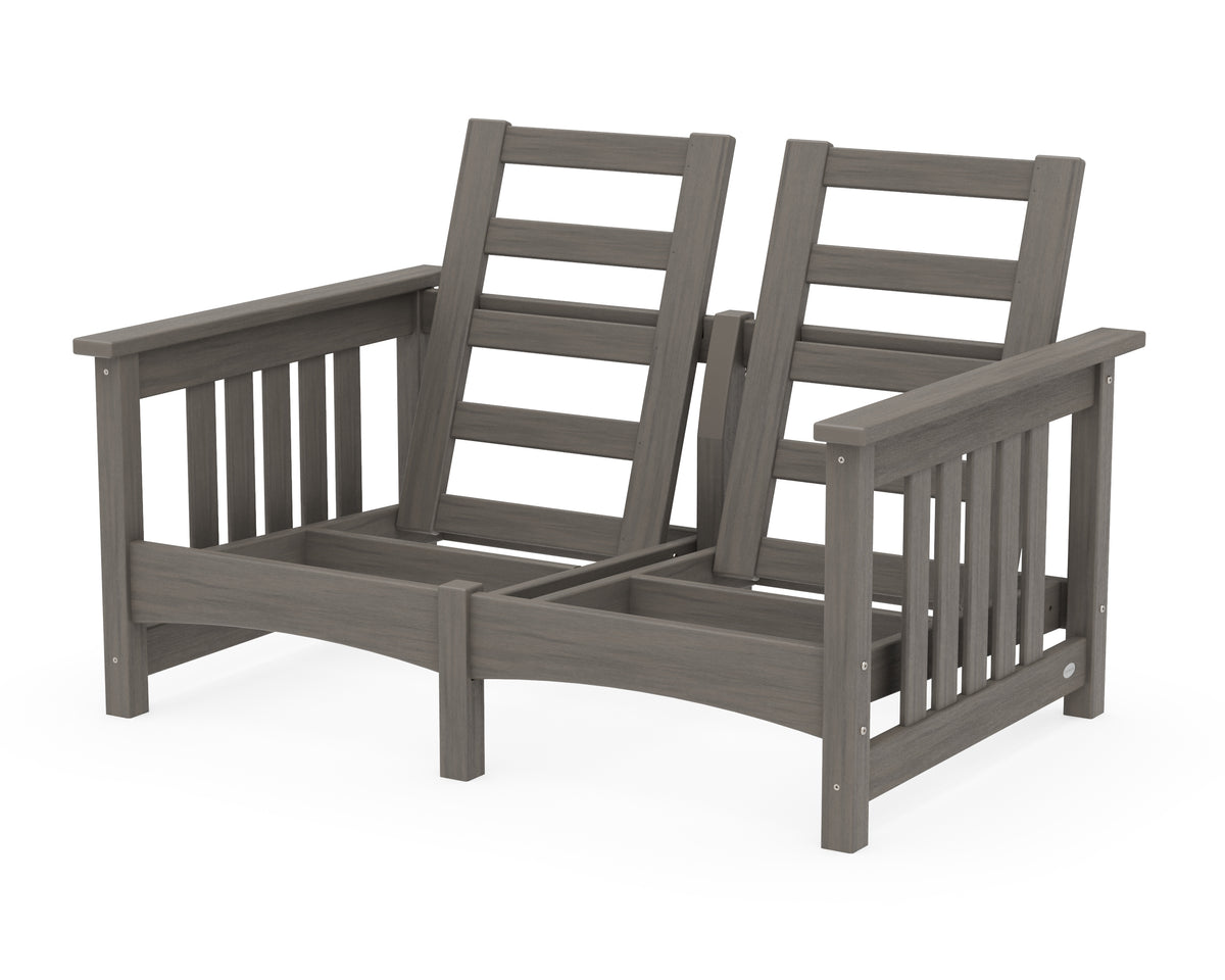 POLYWOOD Club Mission Loveseat Frame in Driftwood
