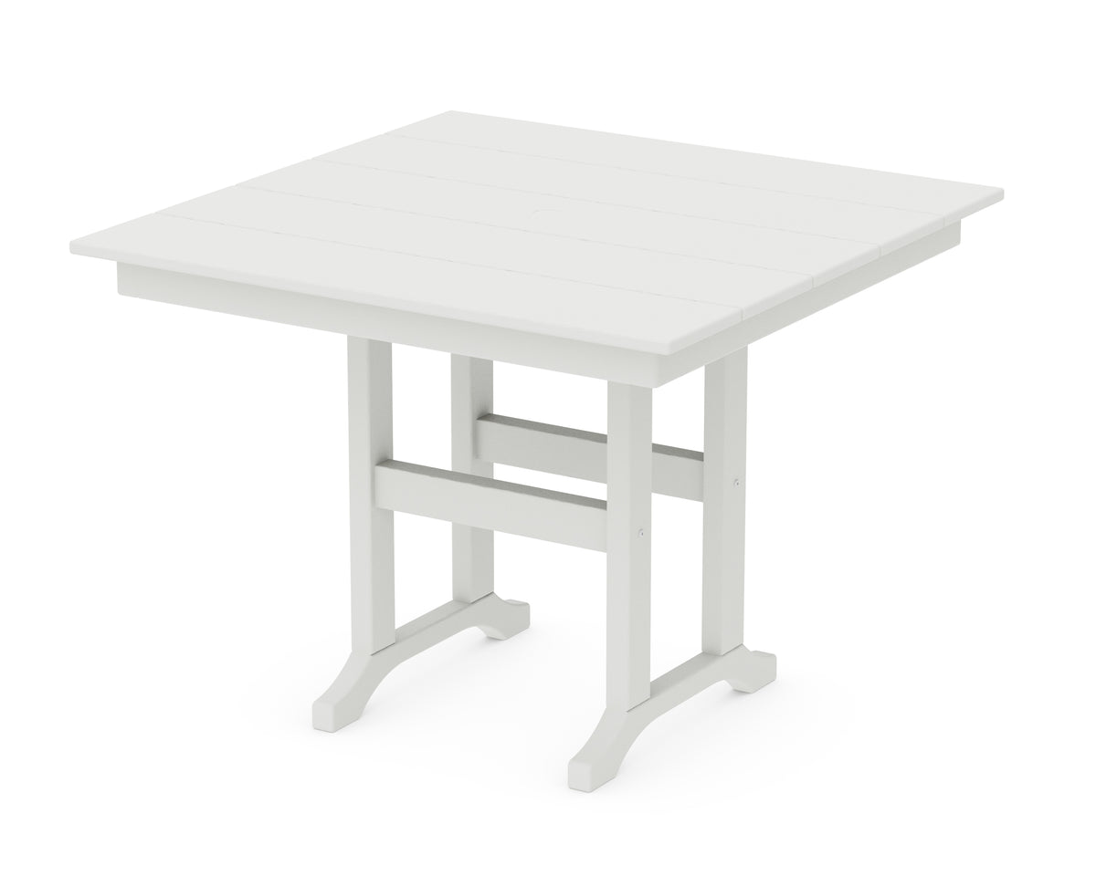 POLYWOOD Farmhouse 37" Dining Table in Vintage White