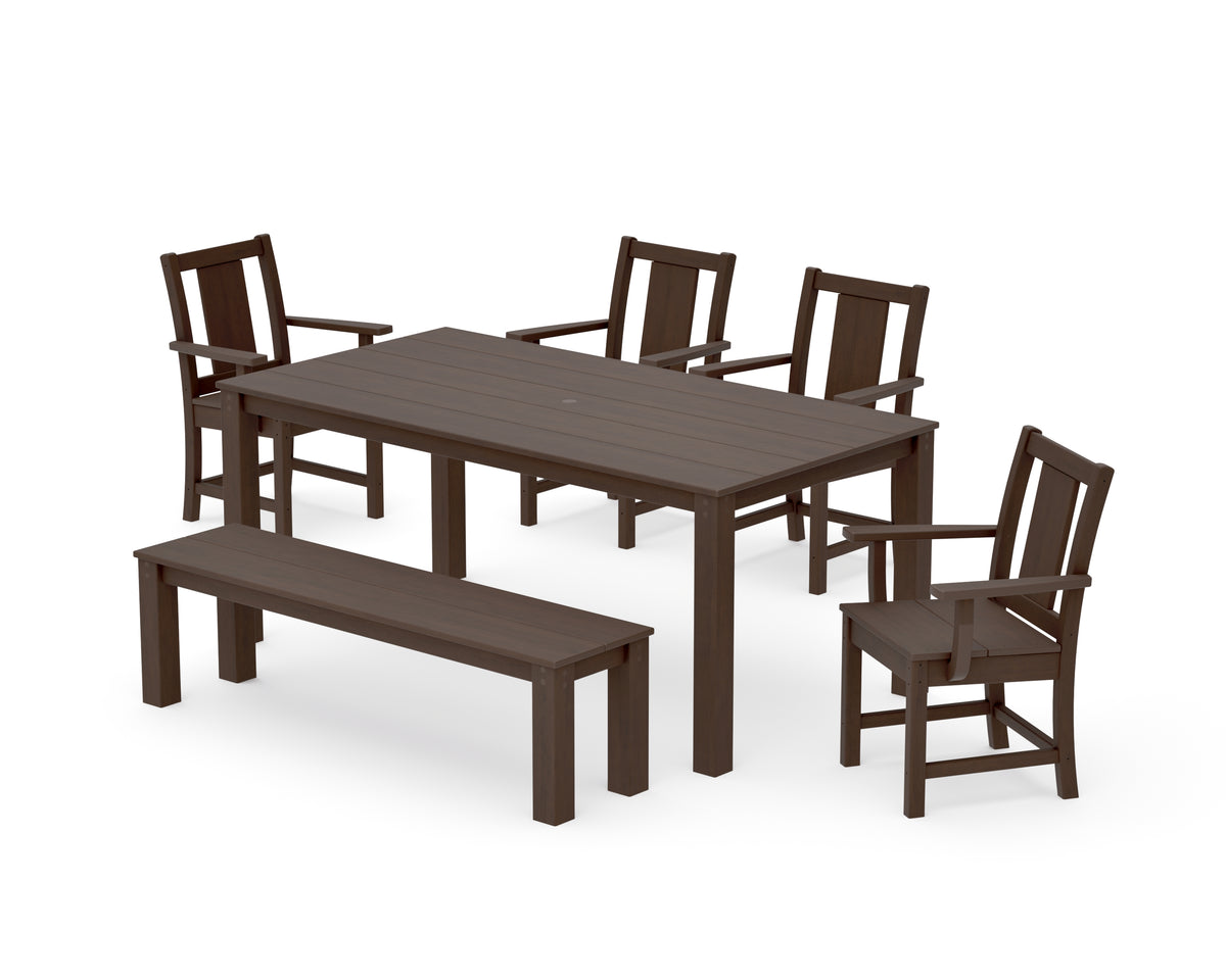 POLYWOOD Prairie 6-Piece Parsons Dining Set with Bench in Kona