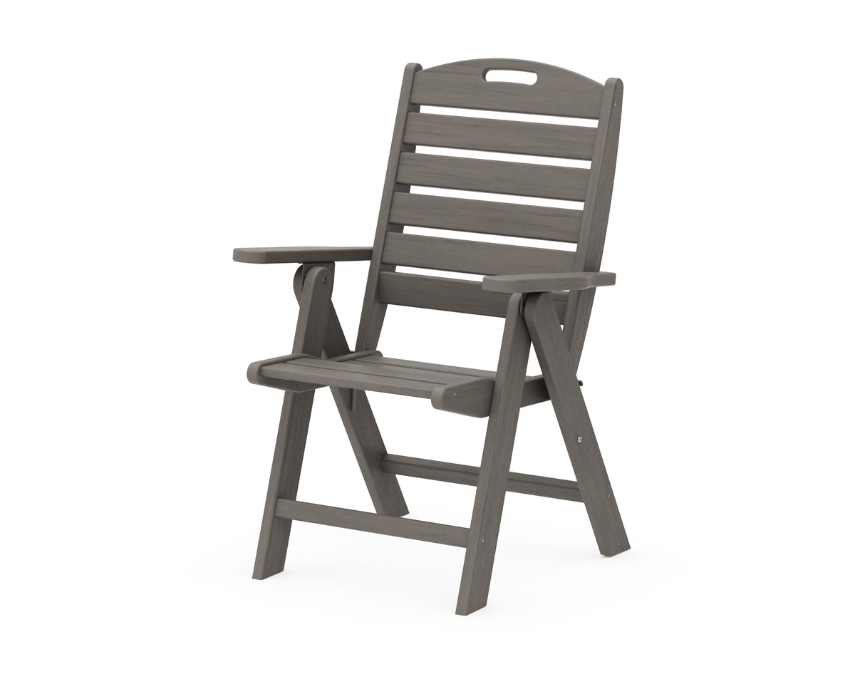 POLYWOOD Nautical Folding Highback Chair in Driftwood