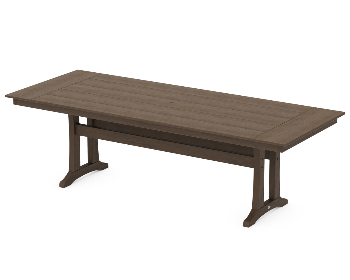 POLYWOOD Farmhouse Trestle 38" x 96" Dining Table in Kona