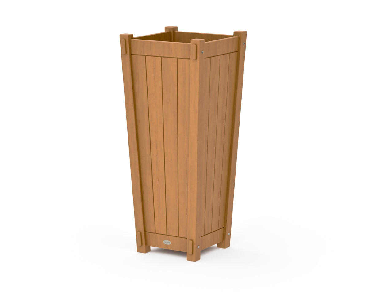 POLYWOOD Vineyard Tapered Square Tall Planter Box in Natural